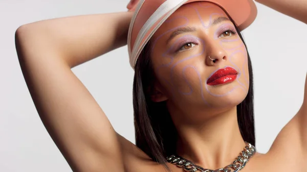 Mixed race asian model in studio beauty shoot — Stock Photo, Image