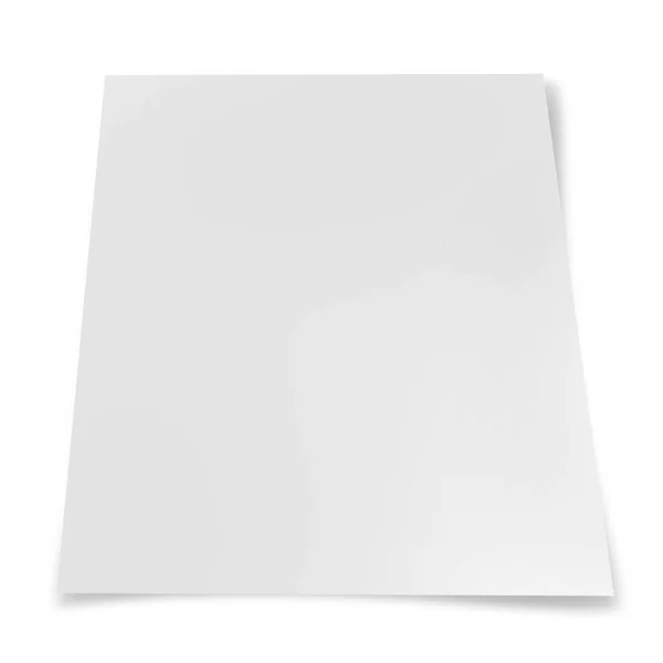 Folha Papel Isolada Fundo Branco — Fotografia de Stock