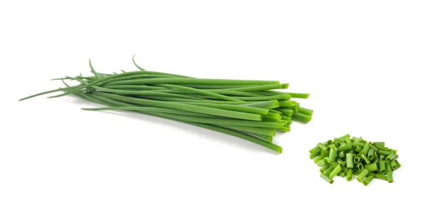 Chives Bunch Chopped Chives Isolated White Background — Stock Photo, Image
