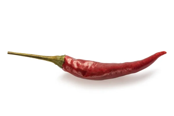 Gedroogde Chili Peper Geïsoleerd Witte Achtergrond — Stockfoto