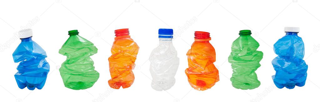  squashed plastic bottles 