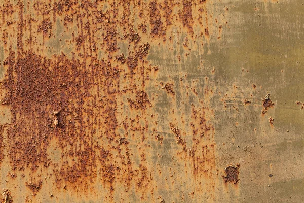Rusty Žlutočervený Povrch Kovu Struktura Plechu Náchylná Oxidaci Korozi Texturované — Stock fotografie