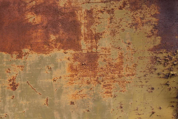 Rusty Superficie Metal Texturizado Amarillo Rojo Textura Lámina Metal Propensa — Foto de Stock