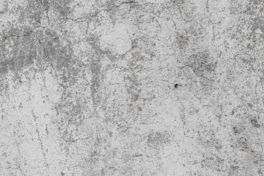 Üzerinde çizikler, çatlaklar, toz, yarıklar, pürüzler ve sıva olan eski gri beton duvarın dokusu. Tasarım için poster ya da arkaplan olarak kullanılabilir