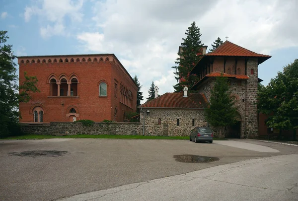 Sérvia Junho 2018 Portão Principal Mosteiro Zhicha 1207 1217 Igreja — Fotografia de Stock