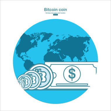 bitcoin belirteci, kripto para birimi kavramı, sadece vektör illüstrasyon  