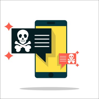 internet virüsleri sadece vektör illüstrasyon 