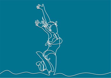 Mayolu kadın basit bir vektör çizimi.  