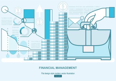 finansal yönetim sadece vektör illüstrasyon  