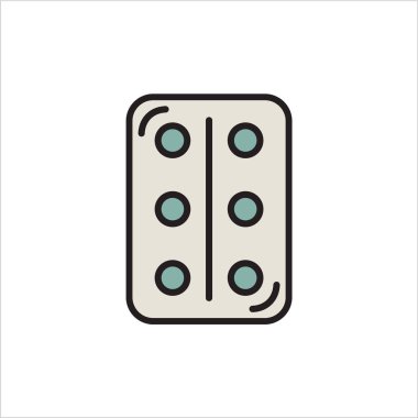 Düz tıp hapları simgesi.