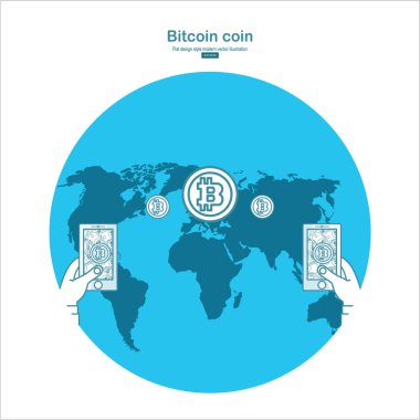 Bitcoin sikke sadece vektör illüstrasyon   