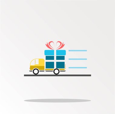 hediye teslim sadece vektör illüstrasyon 