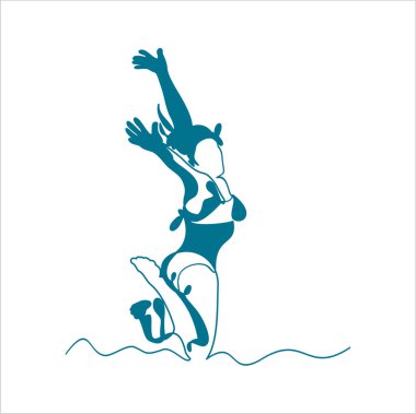 Kadın pozu, basitçe vektör illüstrasyonu   