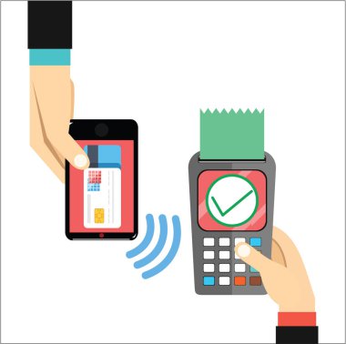 Nfc ödeme, sadece vektör illüstrasyon   