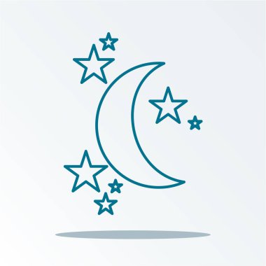 yıldız ile yarım ay sadece vektör illüstrasyon  