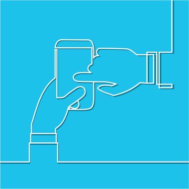 El akıllı telefon kullanarak sadece vektör illüstrasyon   