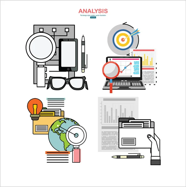 Tema Web Negocios Ilustración Vectores Color — Vector de stock