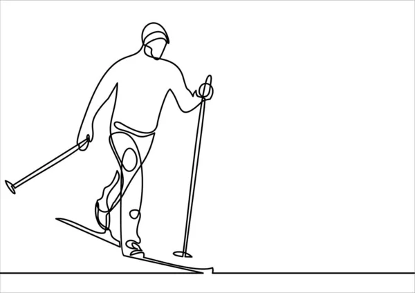 Skifahrer Einfach Vektorillustration — Stockvektor