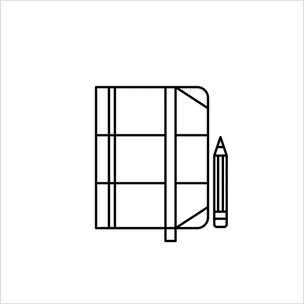 Notepad Pencil Simply Vector Illustration — Stock Vector