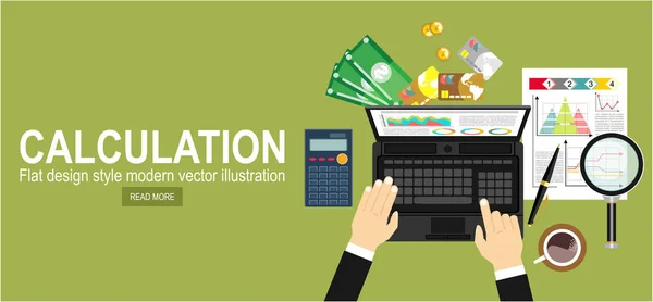 Business Koncept Web Banner Farve Vektor Illustration – Stock-vektor