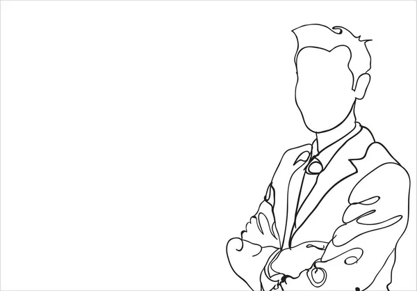 Uomo Abito Business Concept Flat Disegno Illustrazione — Vettoriale Stock