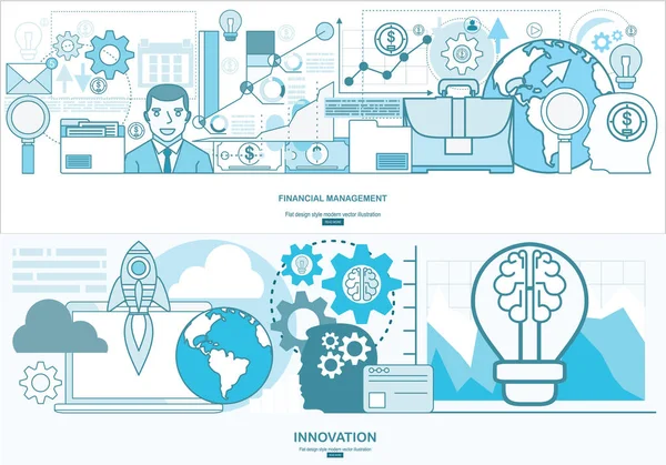 Фінансовий Менеджмент Інновації Просто Векторна Ілюстрація — стоковий вектор
