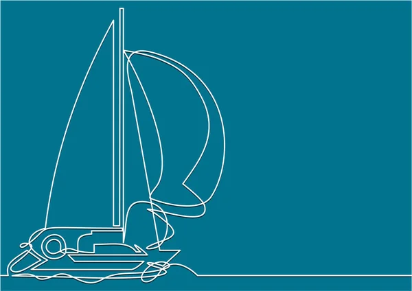 Barca Vela Semplicemente Vettoriale Illustrazione — Vettoriale Stock