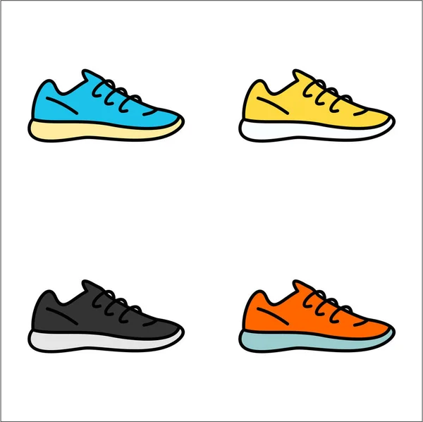 Conjunto Zapatos Simplemente Vector Ilustración — Archivo Imágenes Vectoriales