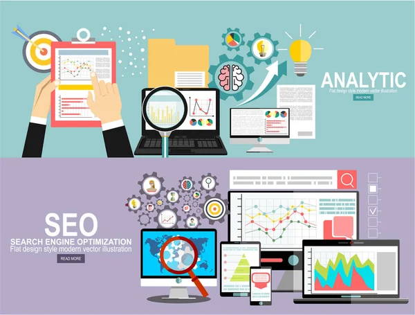 Illustrazione Analitica Seo Semplicemente Vettoriale — Vettoriale Stock