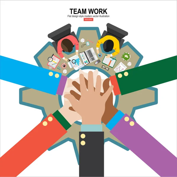 Teamwork Simply Vector Illustration — Stock Vector
