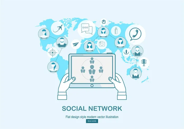 Κοινωνικό Δίκτυο Απλά Απεικόνιση Διανυσματικών — Διανυσματικό Αρχείο