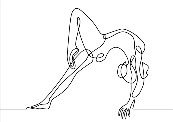 Гимнастика Женщина Просто Векторная Иллюстрация — стоковый вектор