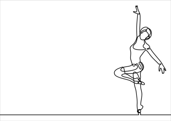 Bailarina Simplemente Vector Ilustración — Vector de stock