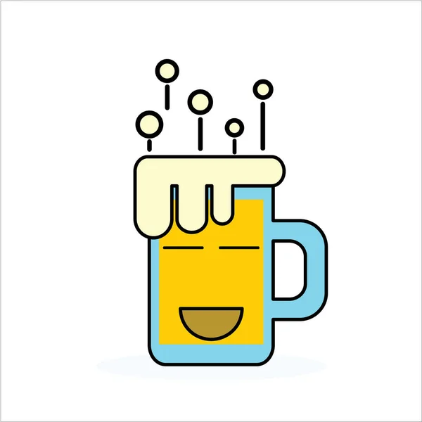 Cute Glass Beer Simply Vector Illustration — Stock Vector