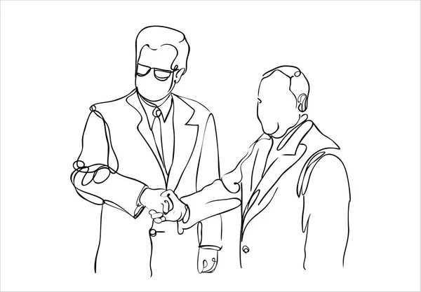 Mannen Handshaking Gewoon Vector Illustratie — Stockvector