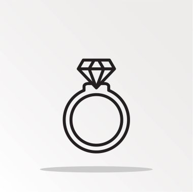 elmas sadece vektör illüstrasyon ile yüzük 