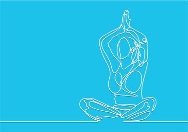 Lotus 'taki kadın basit bir vektör çizimi yapıyor. 