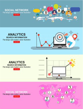web analytics bilgiler ve geliştirme web sitesi istatistik - vektör çizim düz vektör çizim