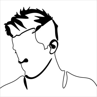 Vektör soyut çizgi adam düz tasarlamak.