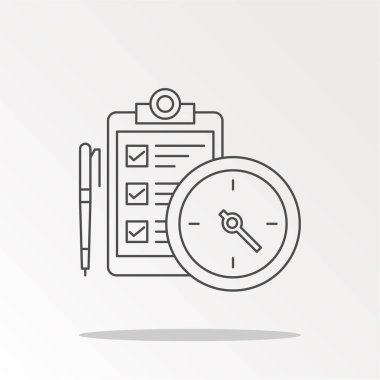 zamanlayıcı ve kalem sadece vektör illüstrasyon ile pano  