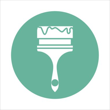 Renk fırça illüstrasyon düz tasarımı