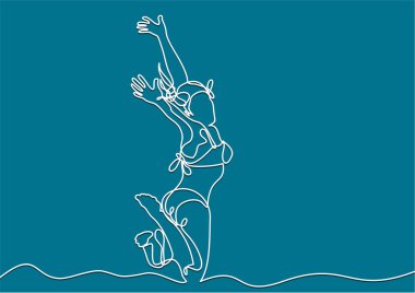 Dansçı soyut stil ikonu, vektör çizim