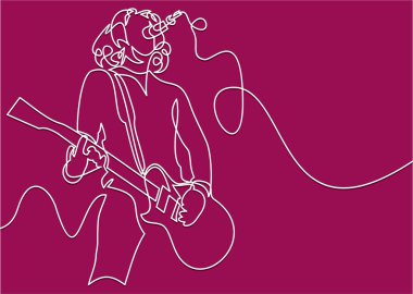 rock şarkıcı sadece vektör illüstrasyon  