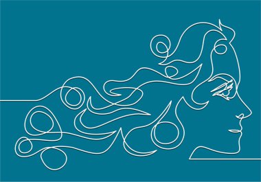 kadın profili sadece vektör illüstrasyon    