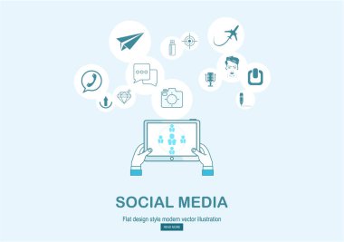 sosyal ağ sadece vektör illüstrasyon 