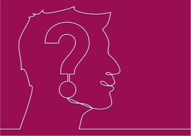 soru işareti ile insan kafası sadece vektör illüstrasyon    