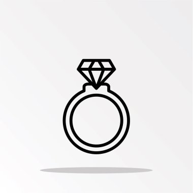 elmas sadece vektör illüstrasyon ile yüzük 