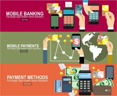 ödeme yöntemleri afiş sadece vektör illüstrasyon 