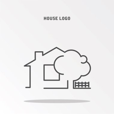 ev ve ağaç simgesi sadece vektör illüstrasyon  