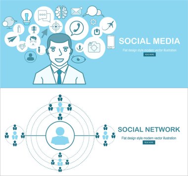 İş ağı analytics kavramı tema. Vektör çizim